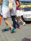 街拍逛街肉色丝袜